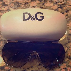 Dolce & Gabbana Gold Visor Shield Sunglasses